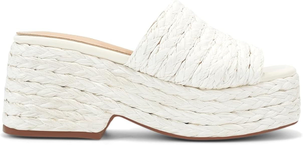 Monrovia Platform Sandals Women Slip on Raffia wedge Sandals, Espadrille Slides Bohemia Sandals, ... | Amazon (US)