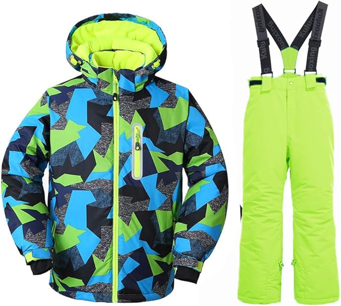 HOTIAN Boys Ski Jacket Snow Jacket Pants Suits Windproof Waterproof Winter Coats | Amazon (US)