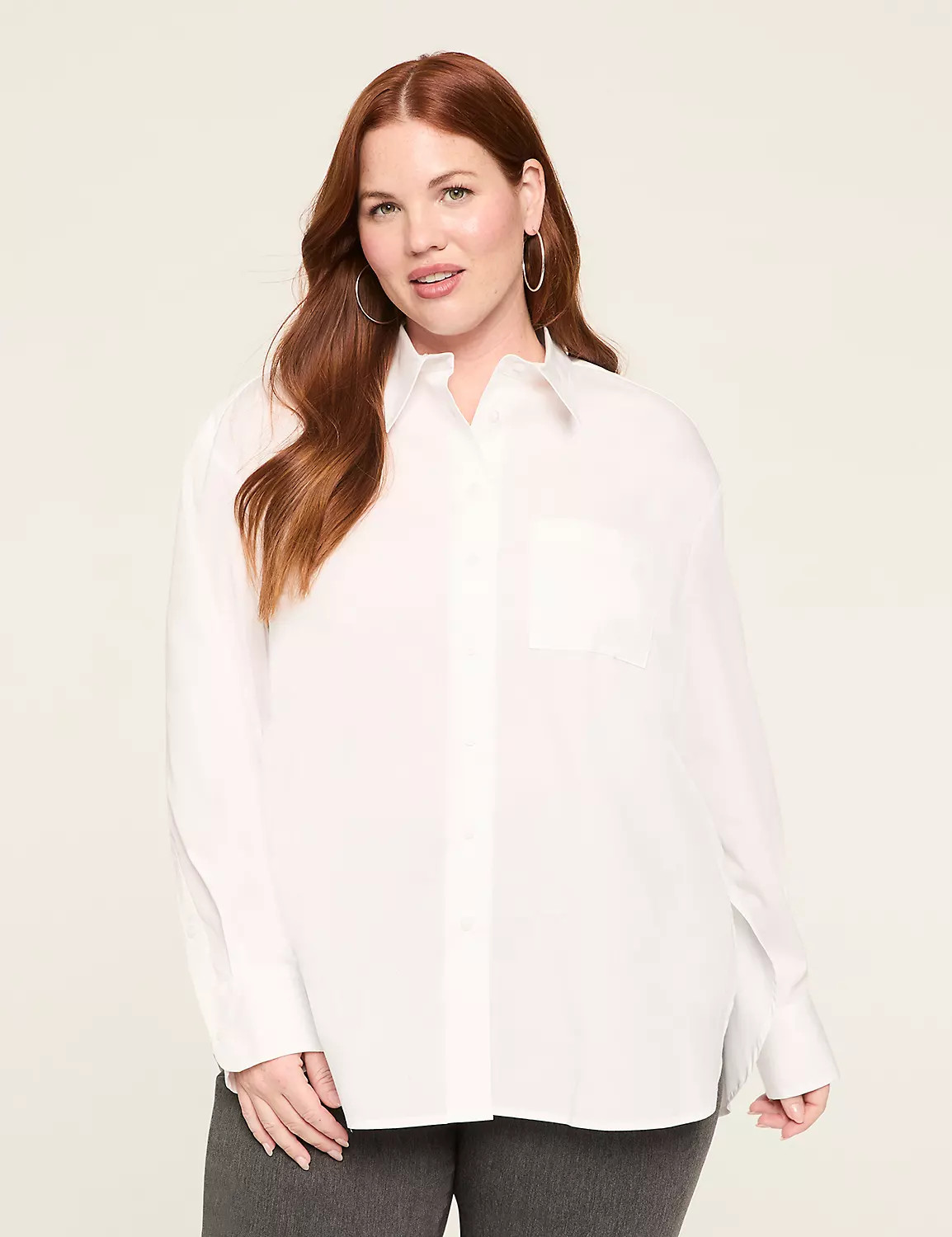 Relaxed Button-Down Boyfriend Shirt | LaneBryant | Lane Bryant (US)