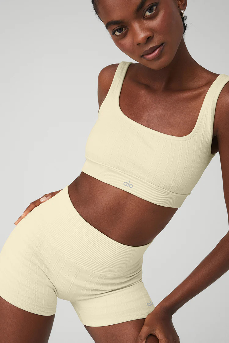 Semi-Sheer Seamless Cable Knit Hot Short | Alo Yoga (US)