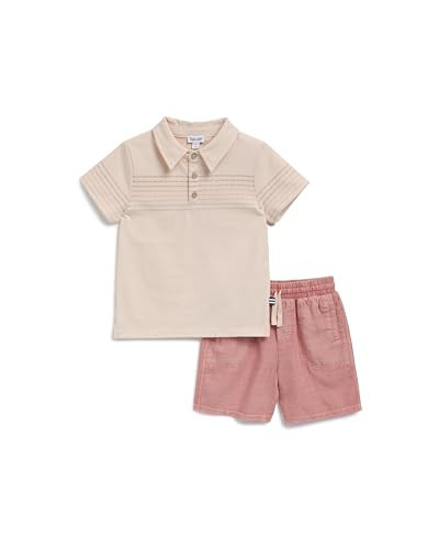 Splendid Boys Picnic Short-Sleeve Polo Shirt and Shorts Set, Orange Stripe, 7 | Amazon (US)