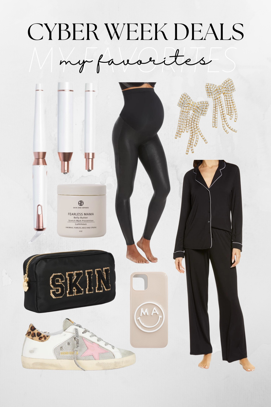 Black Friday deals!!! All of these are on MAJOR sale!! 🙌🏼 spanx maternity leggings, nordstrom moonlight pajamas, bow earrings, phone vase, golden goose sneakers 

#LTKCyberweek #LTKsalealert #LTKHoliday