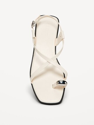 Faux Leather Strappy Toe Ring Sandals | Old Navy (US)
