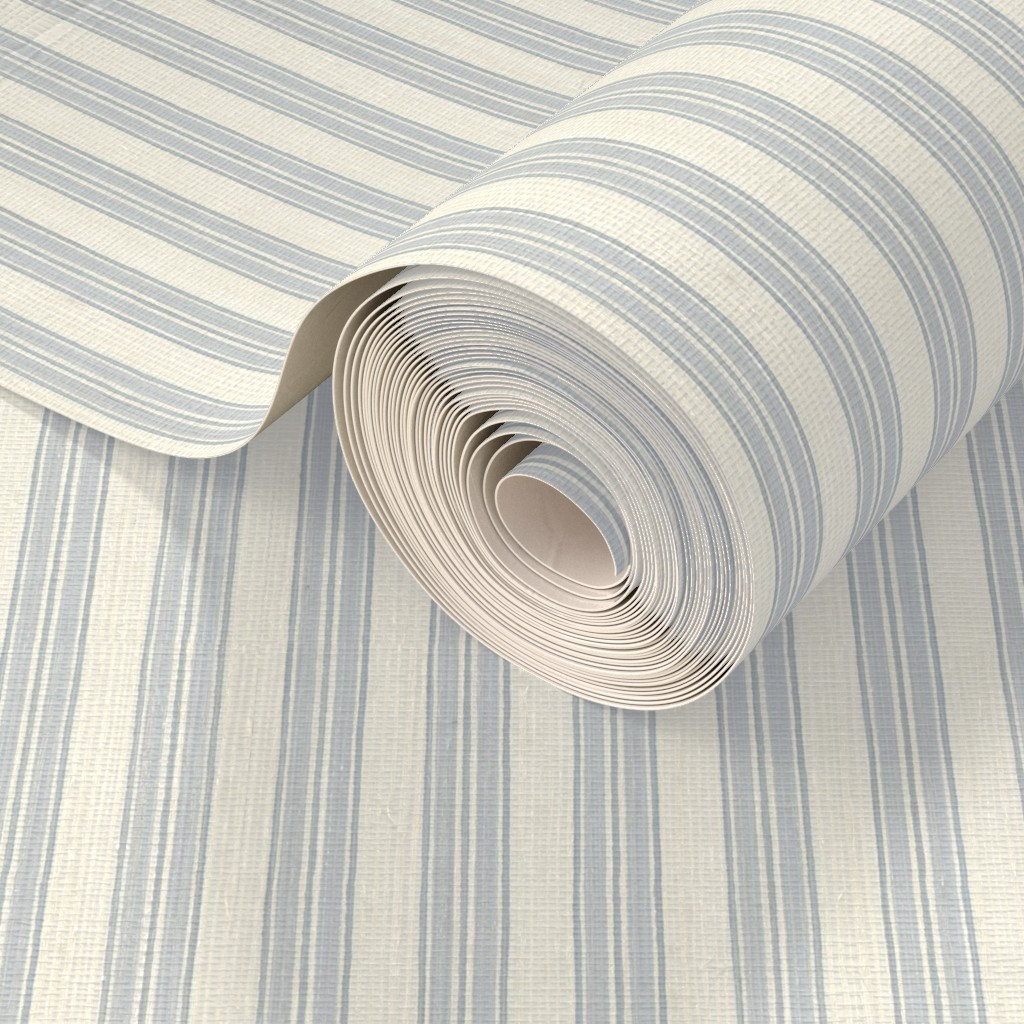 Wallpaper in Custom Blues 2 Anderson Ticking Stripe | Spoonflower