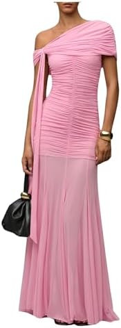 Verdusa Women's Corset Dress Wedding Guest Dresses Statement Holiday Off Shoulder Ruched Mesh For... | Amazon (US)