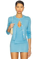 Frankies Bikinis Sundae Knit Cardigan in Blue Vanilla from Revolve.com | Revolve Clothing (Global)