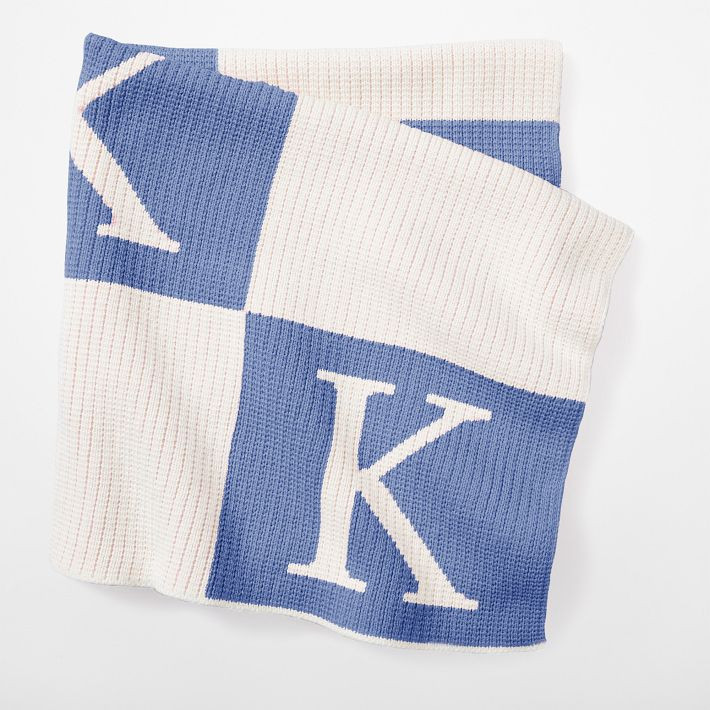 Initial Block Baby Crib Blanket | Mark and Graham