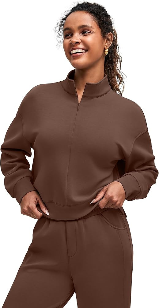 G4Free Smoofit Modal Soft Women's Half-Zip Pullover Mock Neck Long Sleeve Sweatshirts with Side S... | Amazon (US)