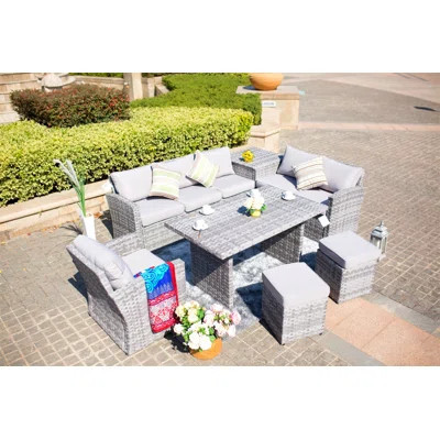 Wicker/Rattan 8 - Person Seating Group with Cushions | Wayfair North America