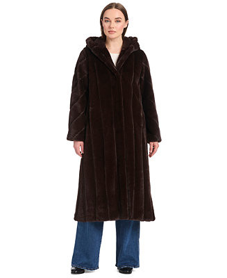 Women's Hooded Faux-Fur Coat | Macy's