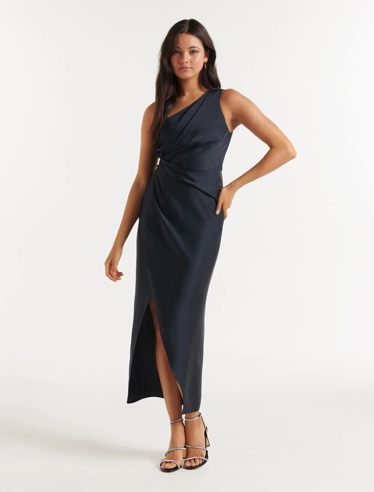 Melissa One-Shoulder Satin Dress | Forever New (UK & IE)