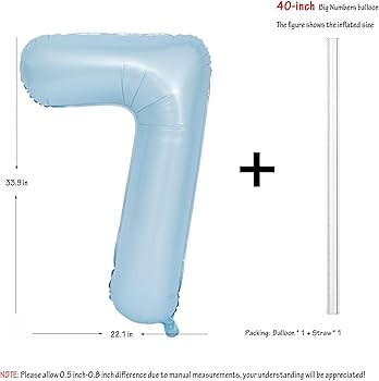 40 In Matte Blue Number Balloons Helium Foil Mylar Balloon Birthday Party banquet Decoration Digi... | Amazon (US)
