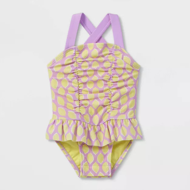 Baby Girls' Fruit Print One Piece Swimsuit - Cat & Jack™ Yellow | Target