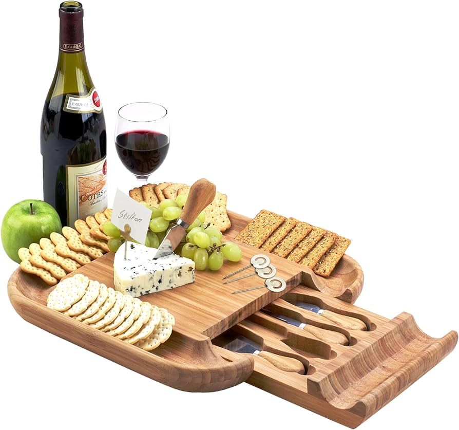 Picnic at Ascot Cheese/Charcuterie Board with Cheese Knives and Markers- Designed & Quality Check... | Amazon (US)