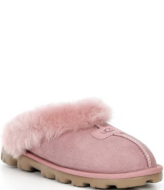 Coquette Suede Signature Logo Detail Cold Weather Slippers | Dillard's