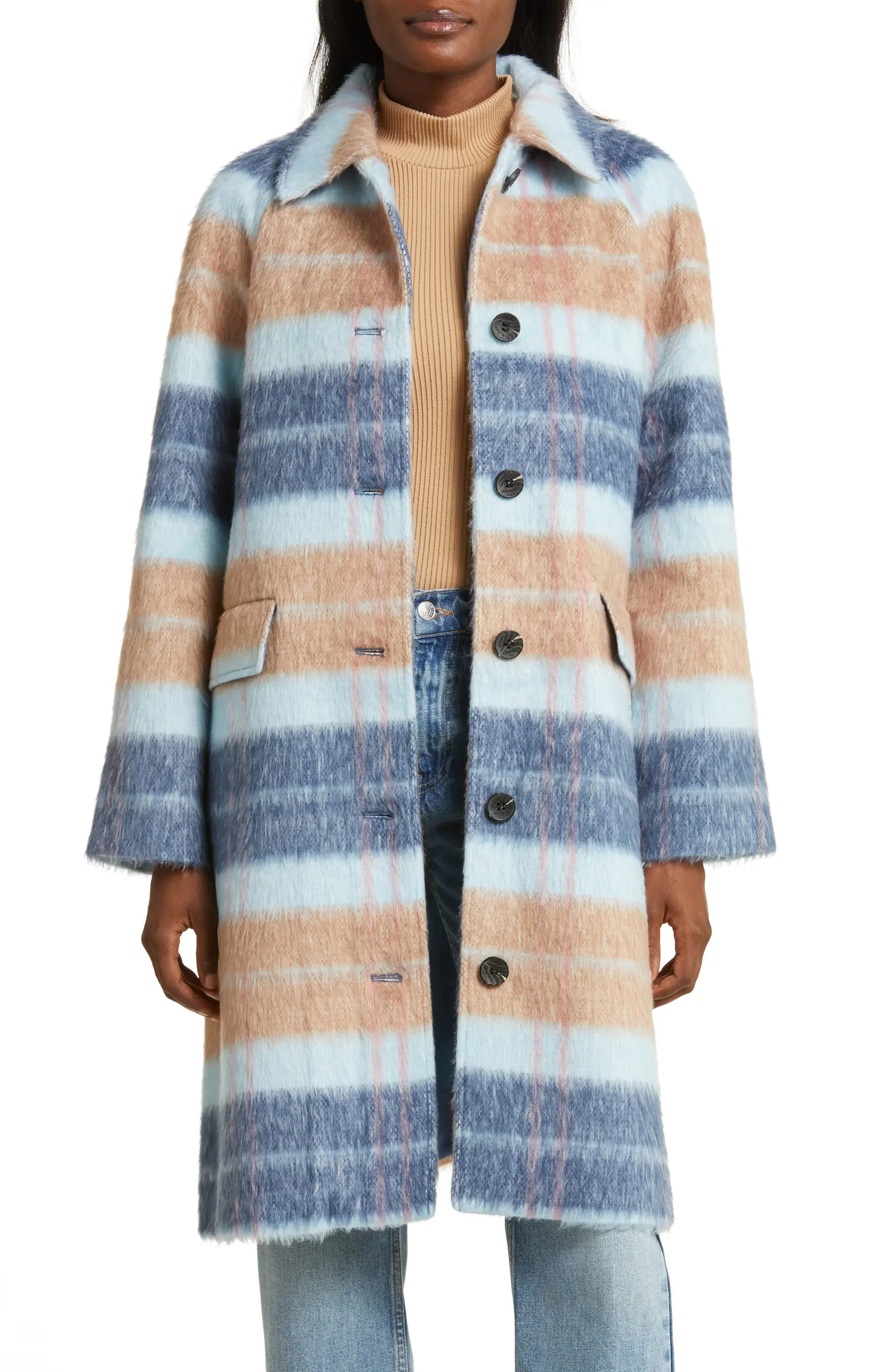 Avec Les Filles Plaid Raglan Sleeve Coat | Nordstromrack | Nordstrom Rack