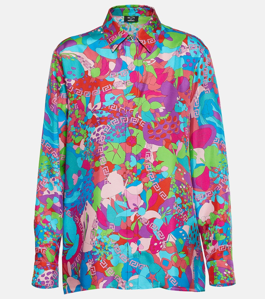 Versace x Dua Lipa Floral Summer silk twill shirt | Mytheresa (US/CA)
