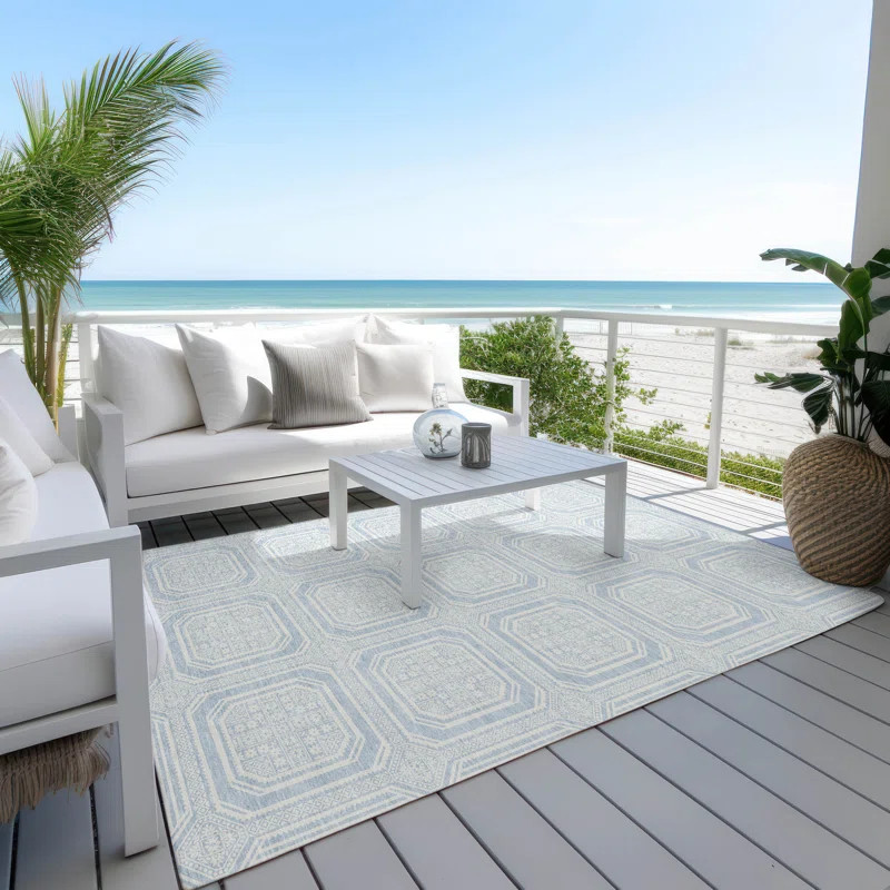 Machine Washable Indoor/Outdoor Claudian ACN1462 Sky Rug | Wayfair North America
