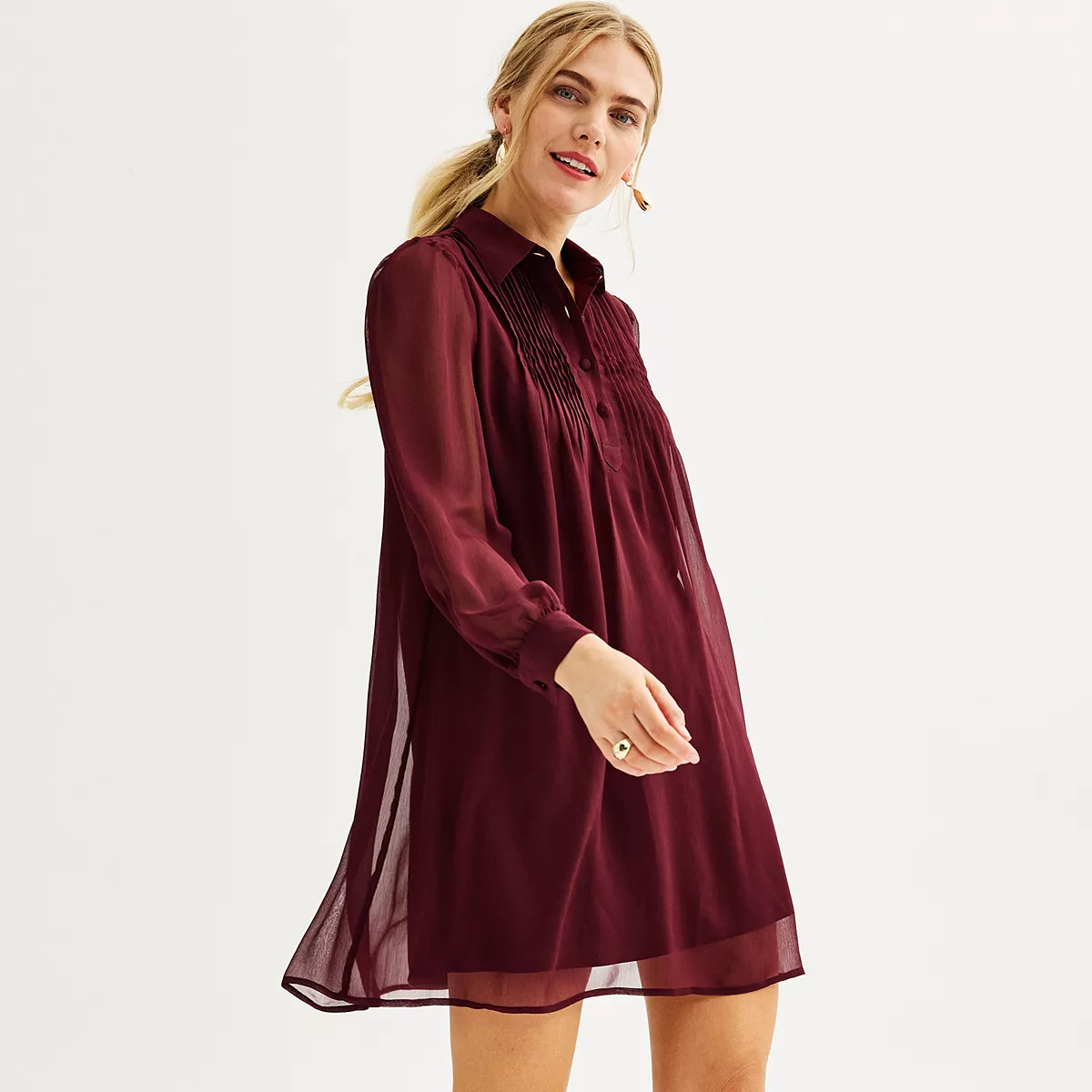 Petite Nine West Swing Pintuck Dress | Kohl's