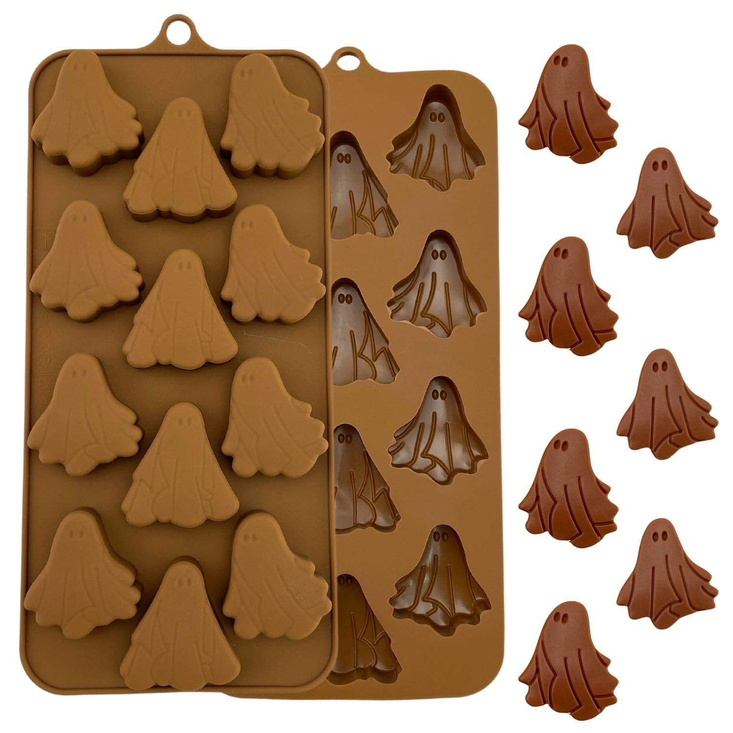 1 Piece Ghost Silicone Chocolate Molds Halloween 3D Chocolate Candy Moulds | Amazon (US)
