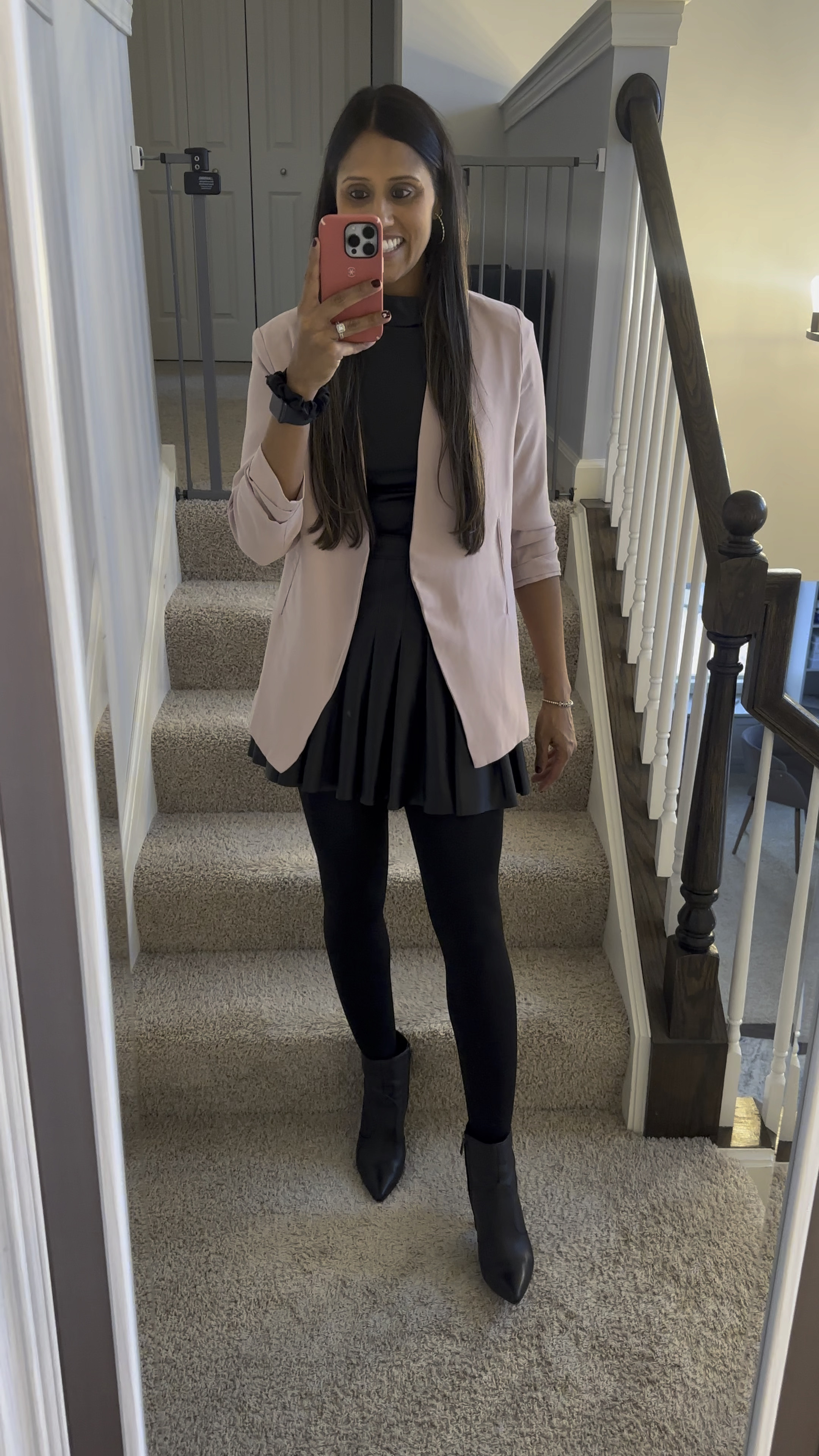 Blazer on skirts, love faux leather everything! 

#LTKVideo #LTKstyletip #LTKSeasonal