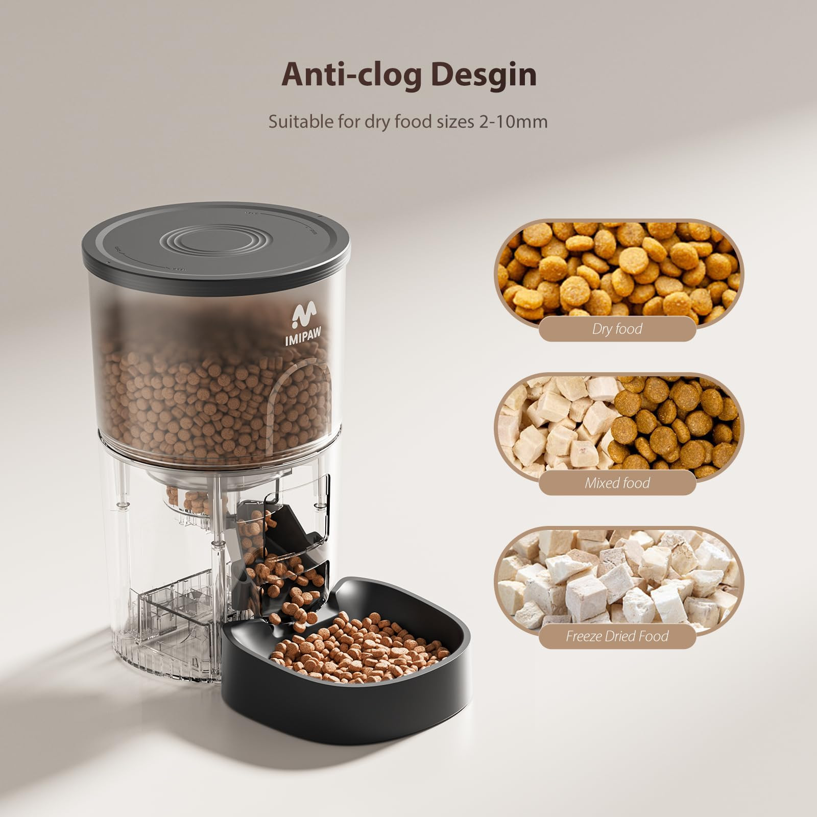 IMIPAW Automatic Cat Feeders, 3L Timed Cat Dry Food Dispenser, Dual Power Supply, Programmable Po... | Amazon (US)