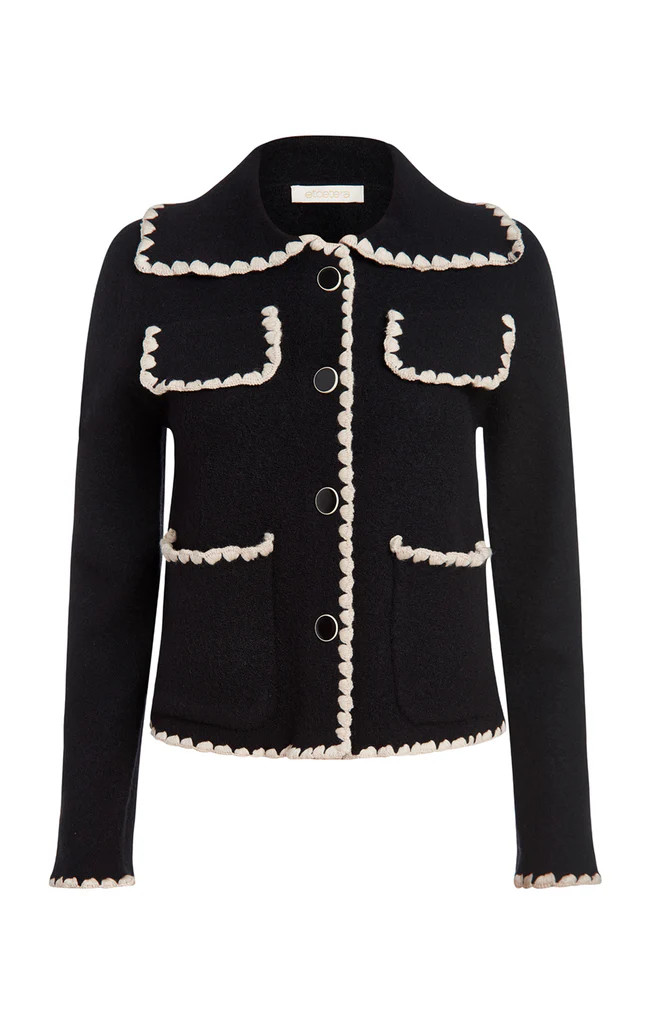 Embroidered Pure Merino Boiled Wool Jacket | Etcetera