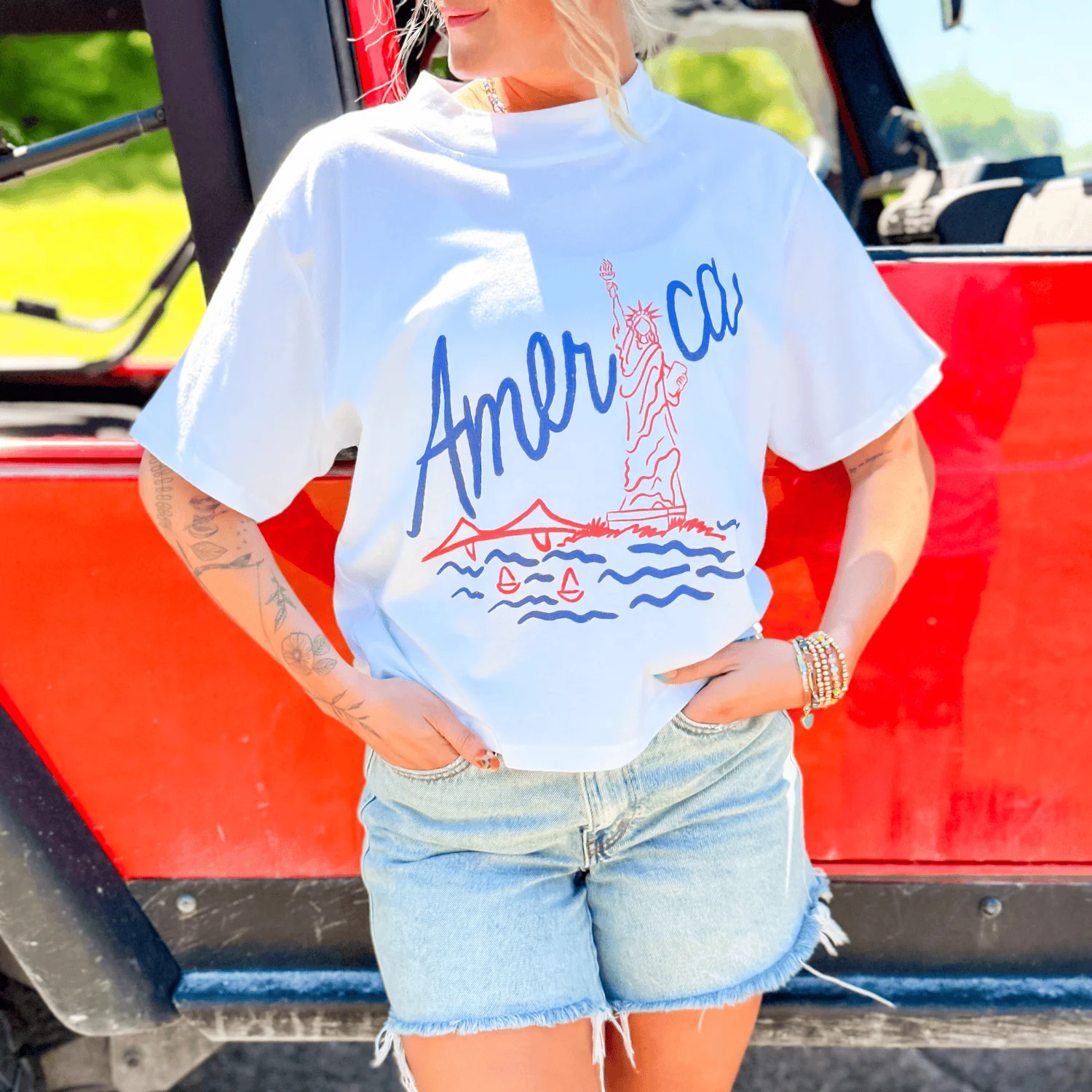 Lady Liberty Boxy Tee | Shop Mountain Moverz T-Shirts | Mountain Moverz