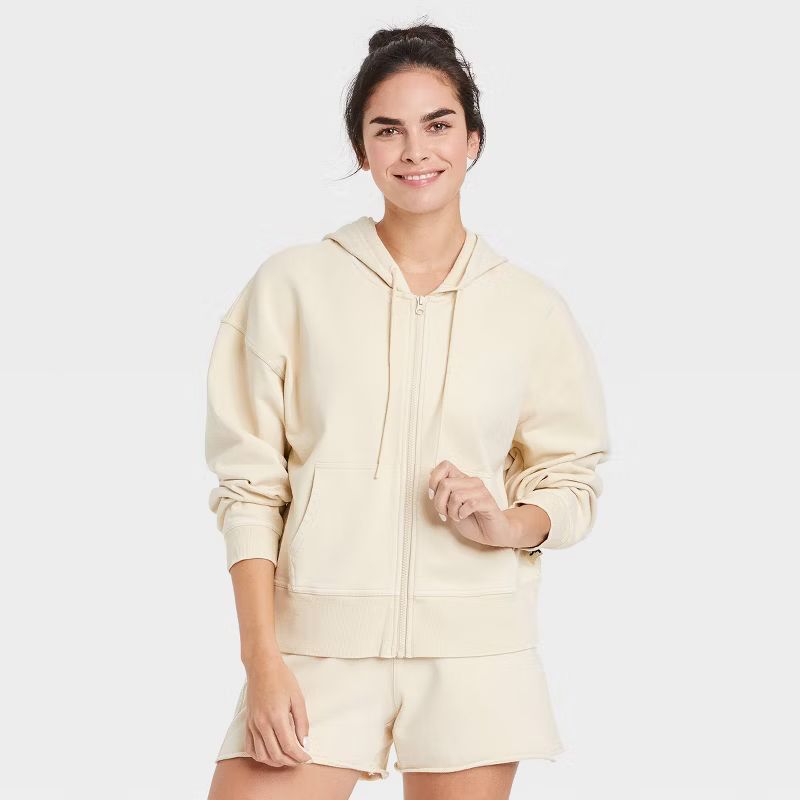 Women's Full Zip French Terry Acid Wash Hoodie - JoyLab™ | Target