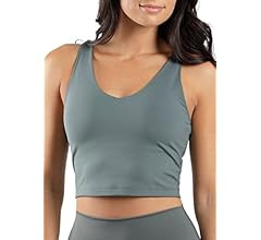 90 Degree By Reflex Womens Seamless Cami Longline Bra - Round Neck Workout Racerback Tank Top | Amazon (US)
