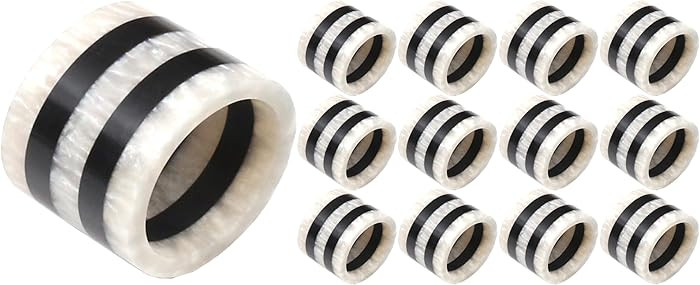 Napkin Rings Set of 12, Resin Round Napkin Holders for Cloth Napkins, Elegant Serviette Rings for... | Amazon (US)
