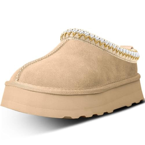 LANSGELING Platform Slippers Mini Boots for Women Fleece Lined Boots Platform Boots Anti-Slip Snow Platform Slippers for Women Outdoor | Amazon (US)