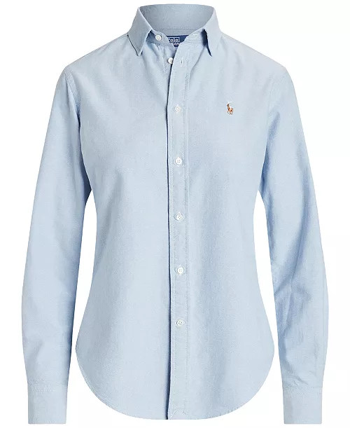Women's Slim-Fit Oxford Shirt | Macy's
