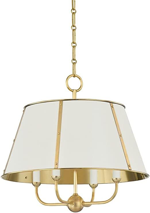 Hudson Valley Lighting MDS120-AGB/OW Cambridge - 4 Light Chandelier, Aged Brass/Off White Finish | Amazon (US)