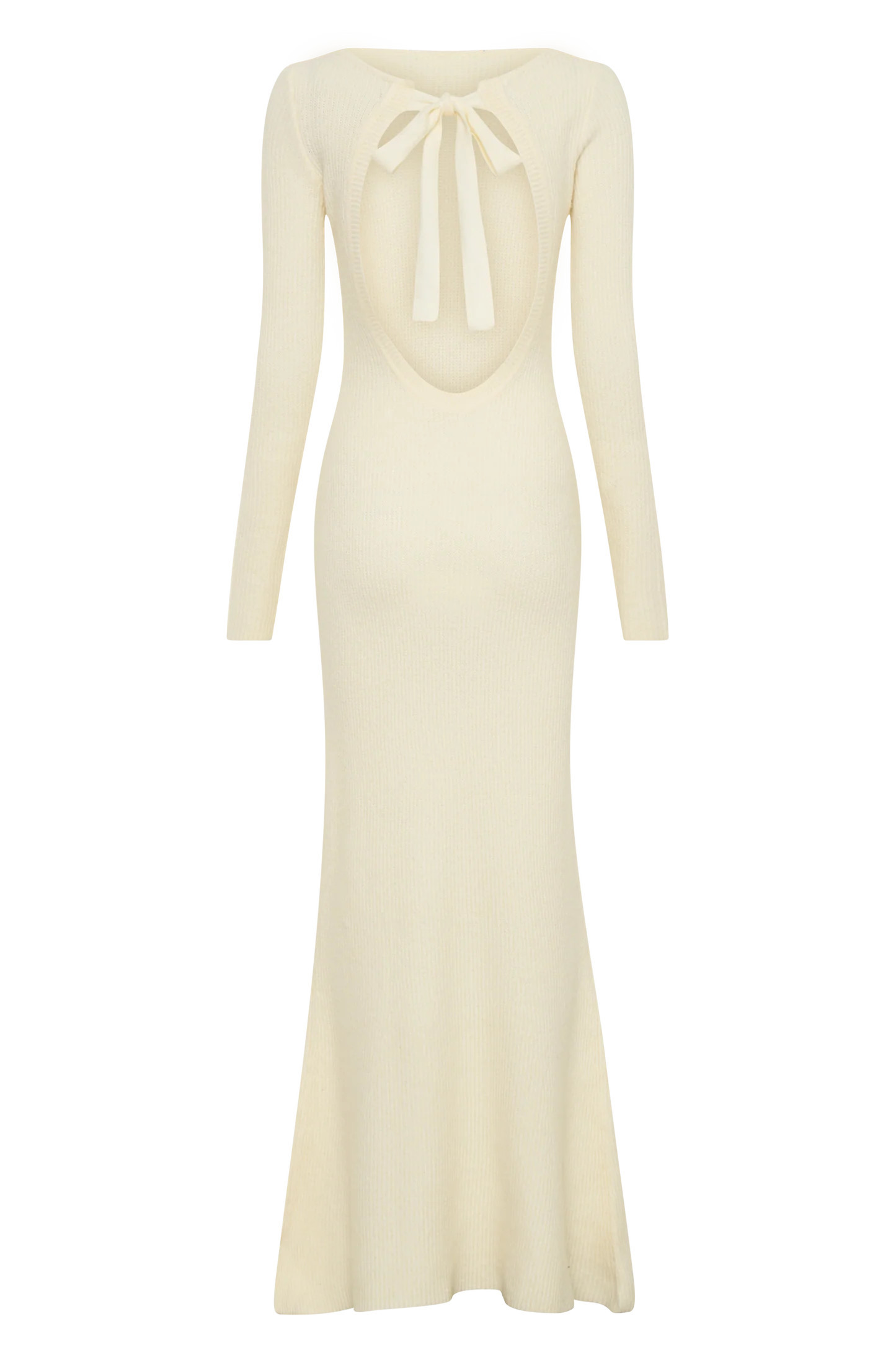 Emily Long Sleeve Knit Maxi Dress - Ivory Marle | MESHKI US