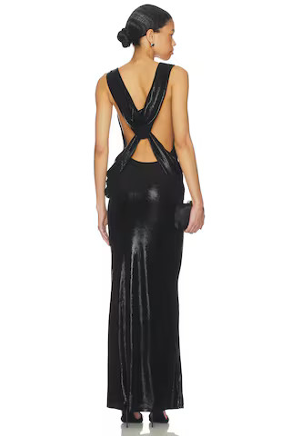 superdown Stacy Maxi Dress in Metallic Black from Revolve.com | Revolve Clothing (Global)