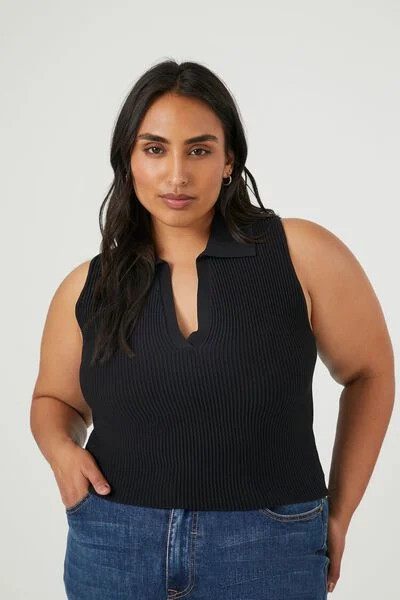Plus Size Sweater-Knit Sleeveless Top | Forever 21
