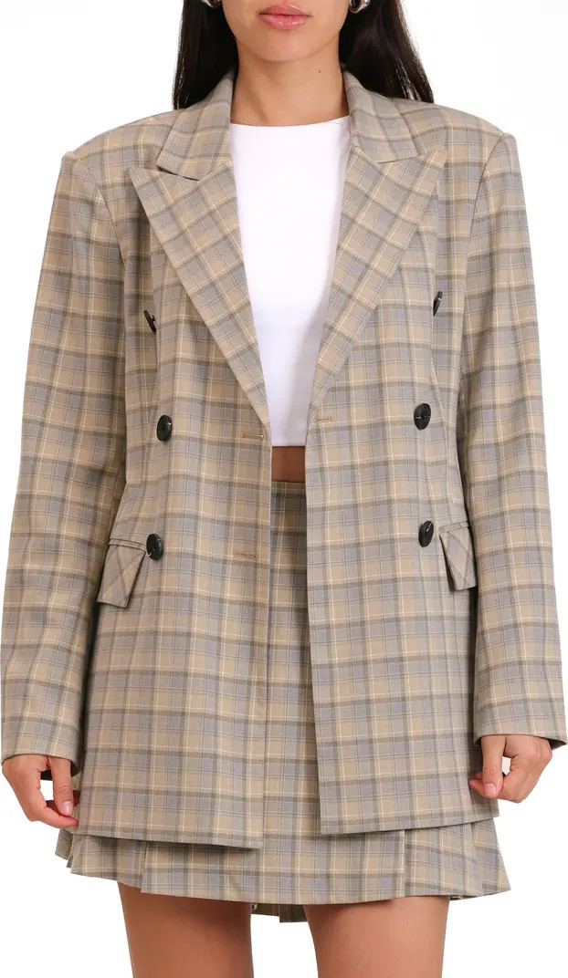 Avec Les Filles Plaid Double Breasted Blazer | Nordstrom | Nordstrom