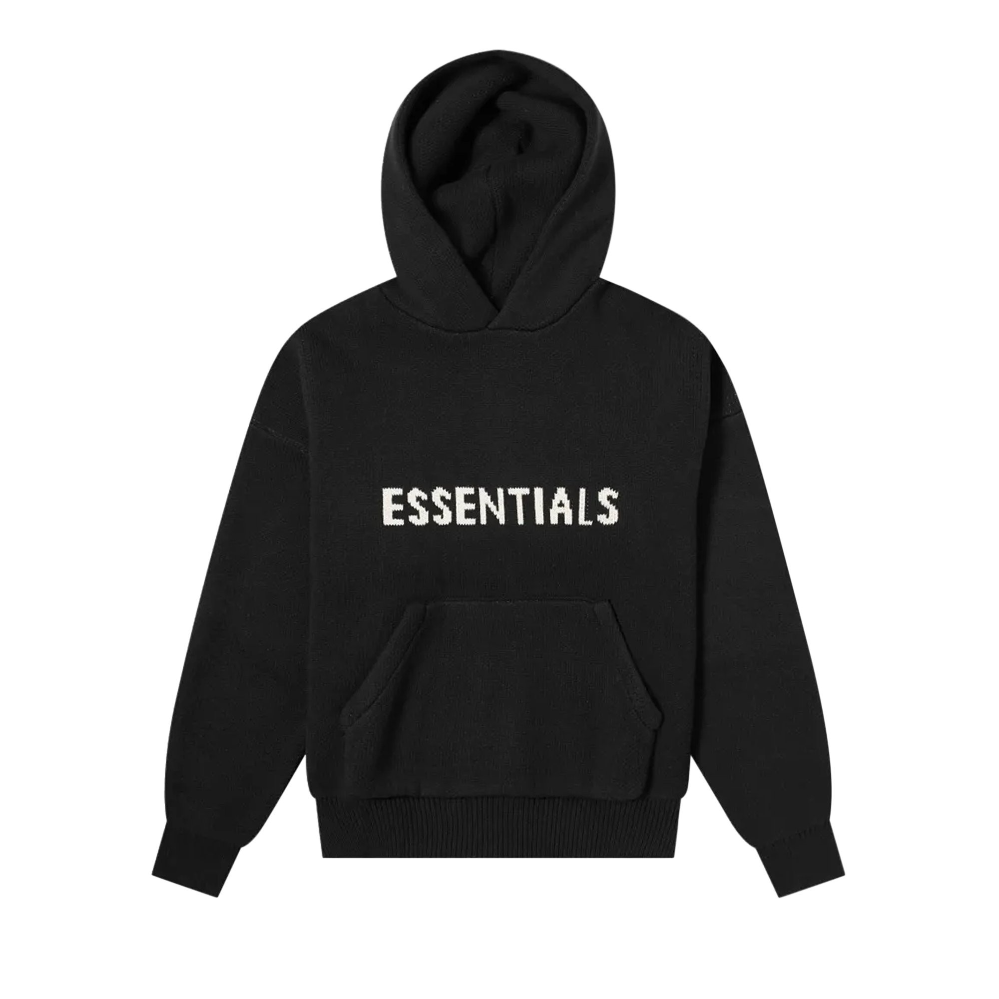 Fear of God Essentials Knit Hoodie 'Black' | Men's Size S | GOAT