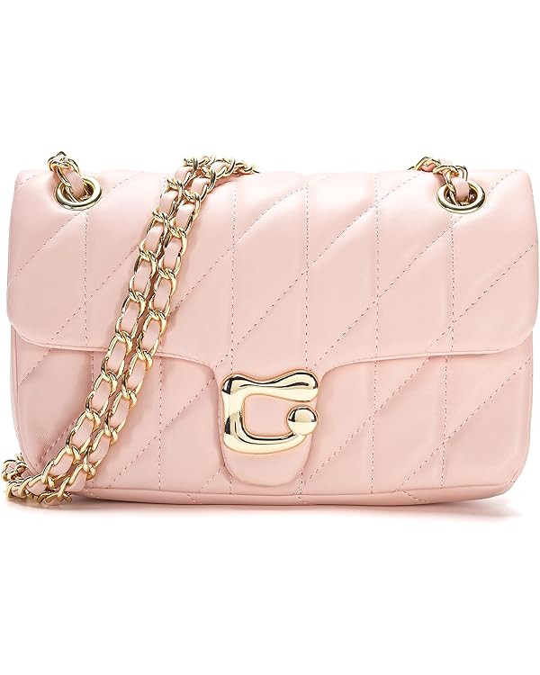 Quilted Crossbody Purse for Women Trendy - Ladies Shoulder Bag Leather Handbag Designer Evening C... | Amazon (US)