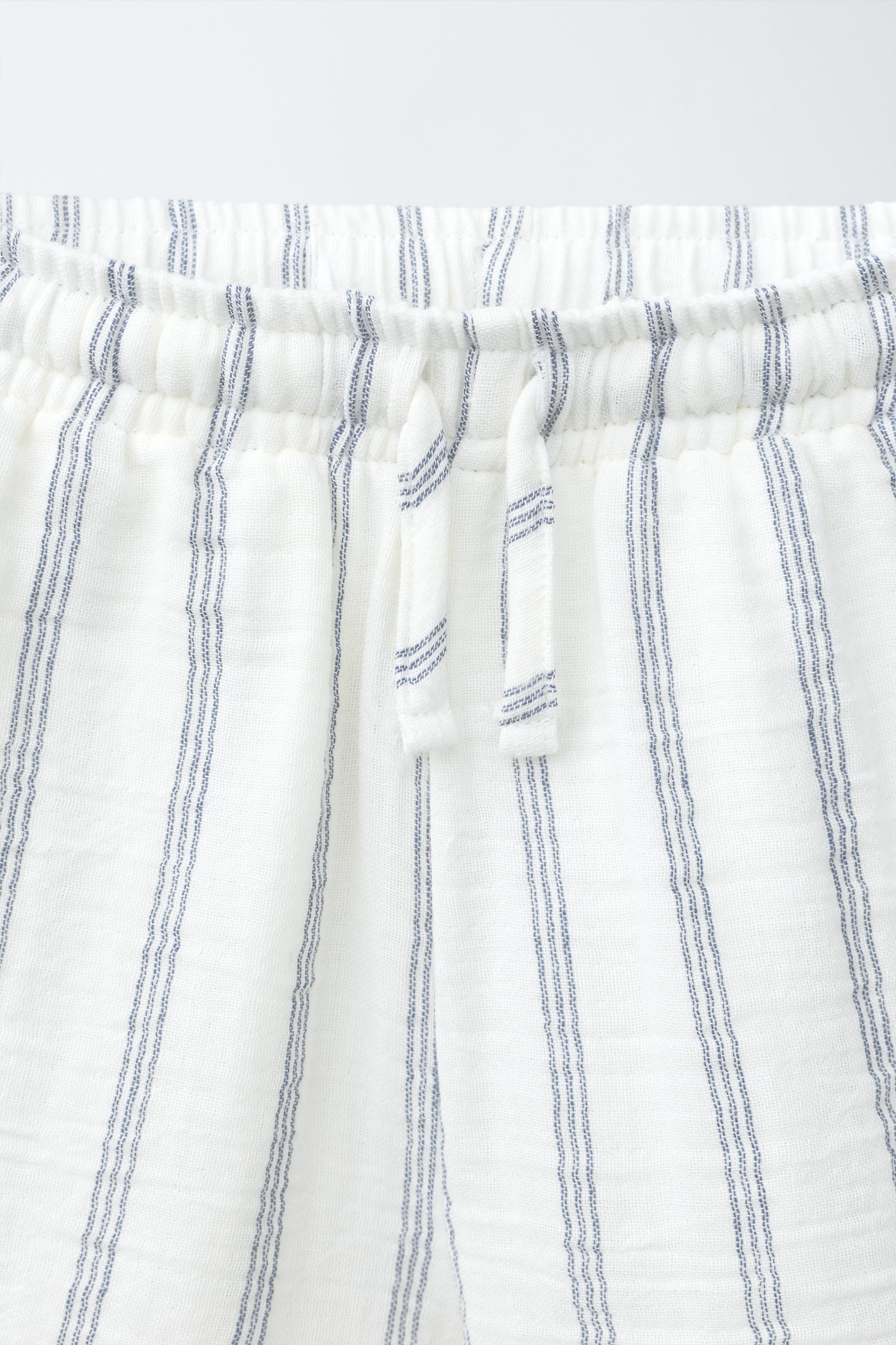 TEXTURED STRIPED SHORTS | Zara US