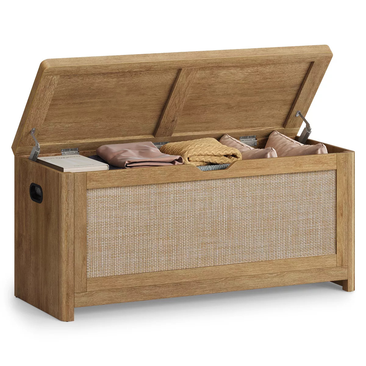 VASAGLE ELLAN Collection - Boho Storage Bench with Rattan Look, Storage Chest with Rounded Corner... | Target