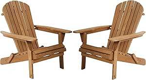 BSTOPHKL Adirondack Chair, Set of 2 Patio Chairs Folding Wooden Outdoor Chairs All-Weather Fire P... | Amazon (US)