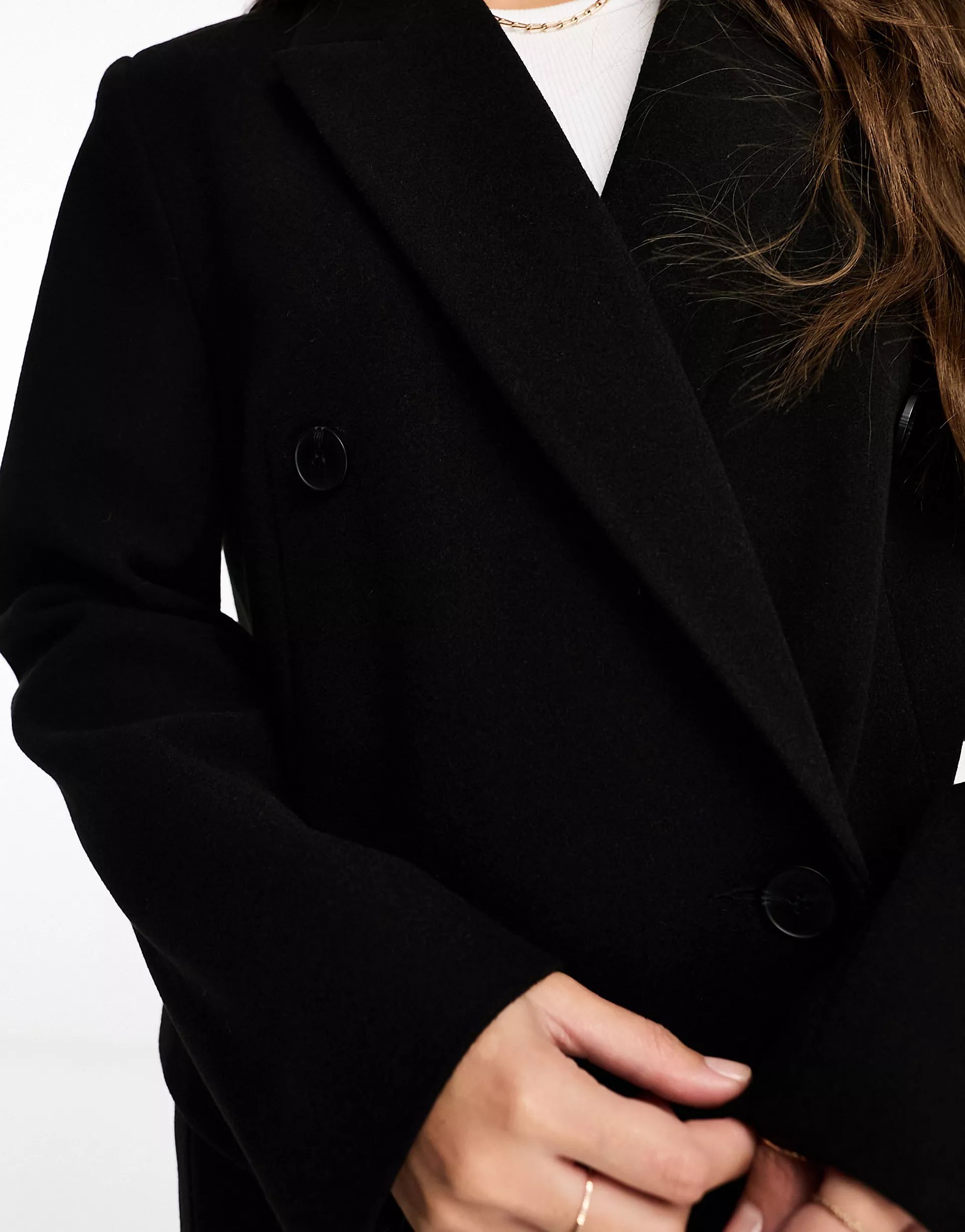 ASOS DESIGN Tall mid length dad coat in black | ASOS (Global)