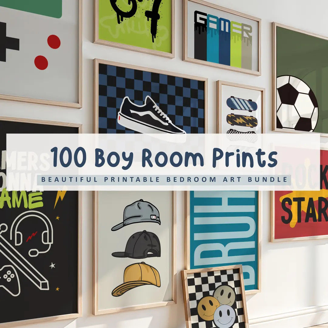 100 Teen Boys Nursery Prints: Tween Bedroom, Playroom Wall Art Decor (digital Download) - Etsy | Etsy (US)