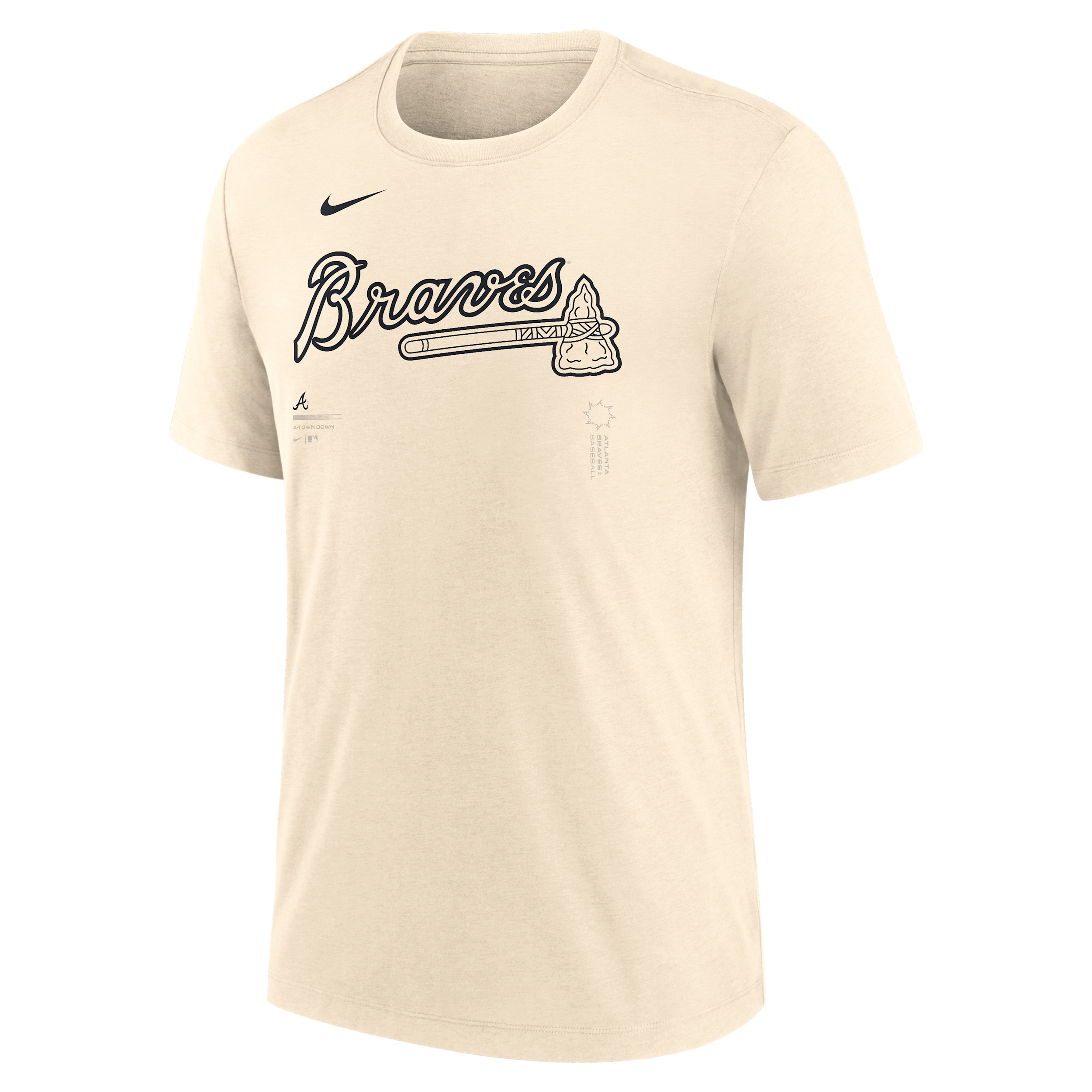 Atlanta Braves Wordmark Nike Men's MLB T-Shirt in Brown | NJFD15AAW-F4H | Nike (US)
