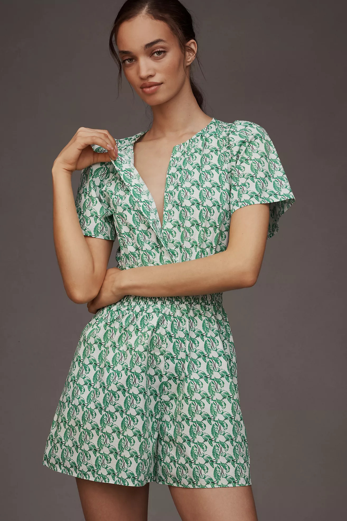 The Somerset Poplin Romper | Anthropologie (US)
