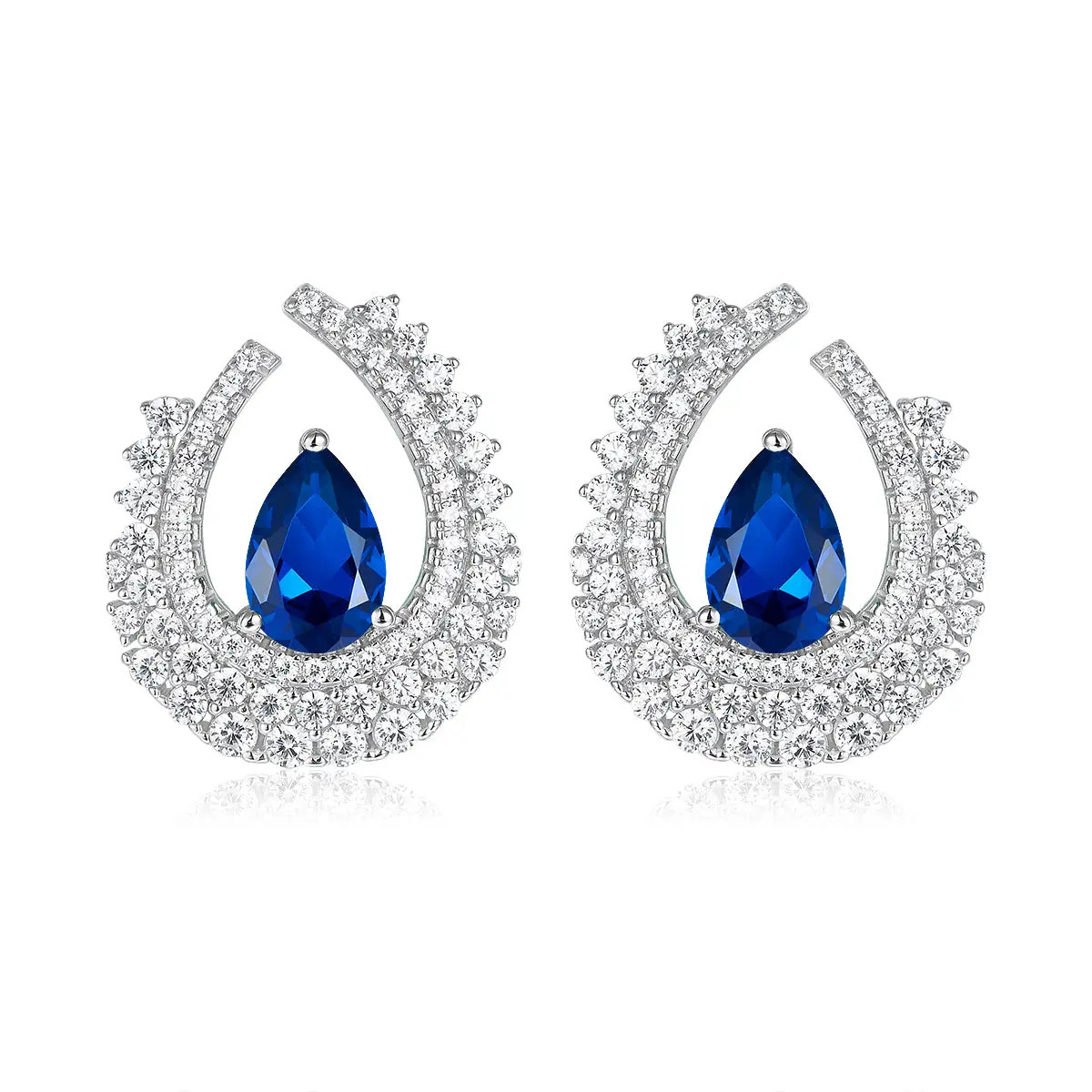 High Society Earrings in Blue Sapphire - Anna Zuckerman | Anna Zuckerman