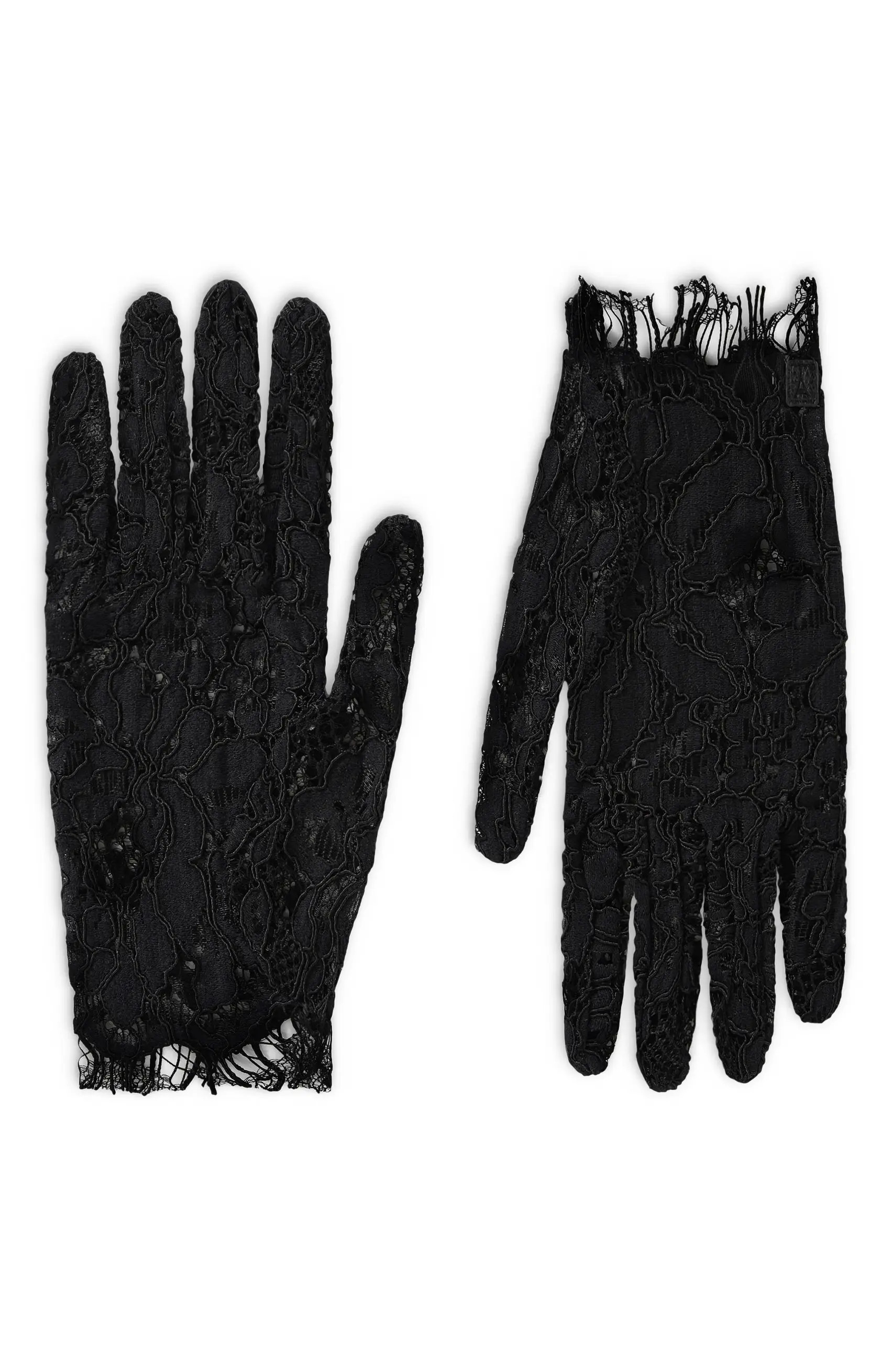 Manière De Voir Rhea Lace Gloves in Black at Nordstrom | Nordstrom