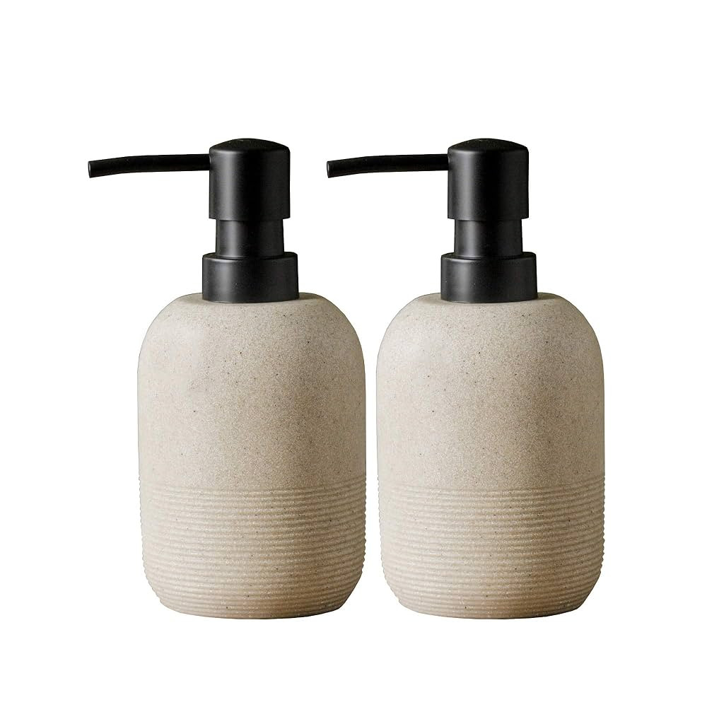 2pcs/Set Beige Hand Soap Dispenser Sets,Resin Liquid Soap Dispenser for Bathroom Countertop,Bathr... | Amazon (US)